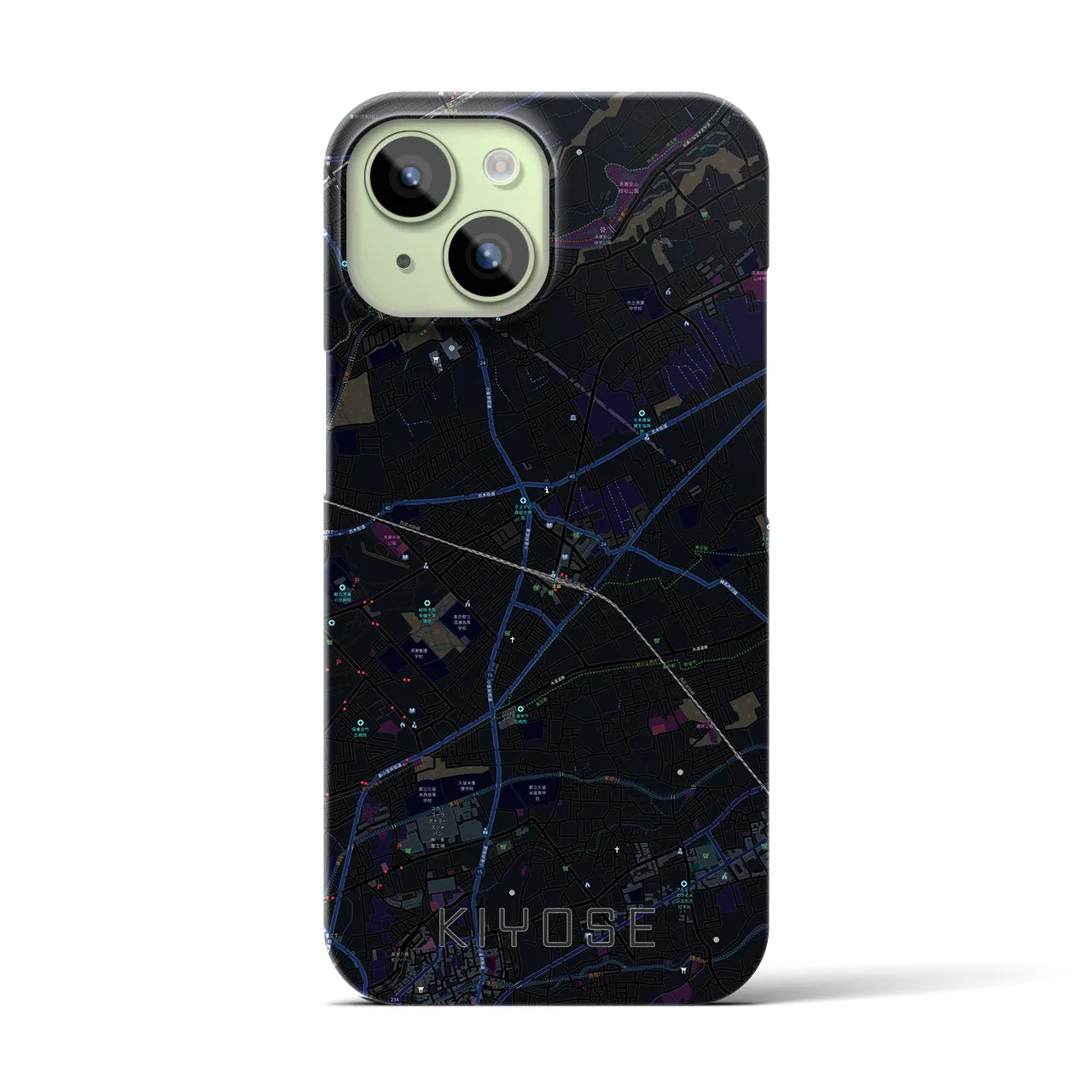 【清瀬(東京都)】地図柄iPhoneケース(バックカバータイプ)
