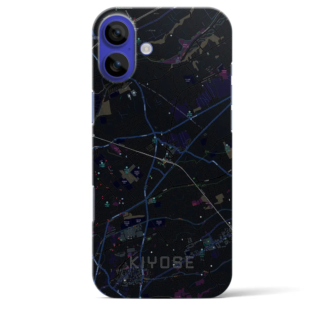【清瀬(東京都)】地図柄iPhoneケース(バックカバータイプ)