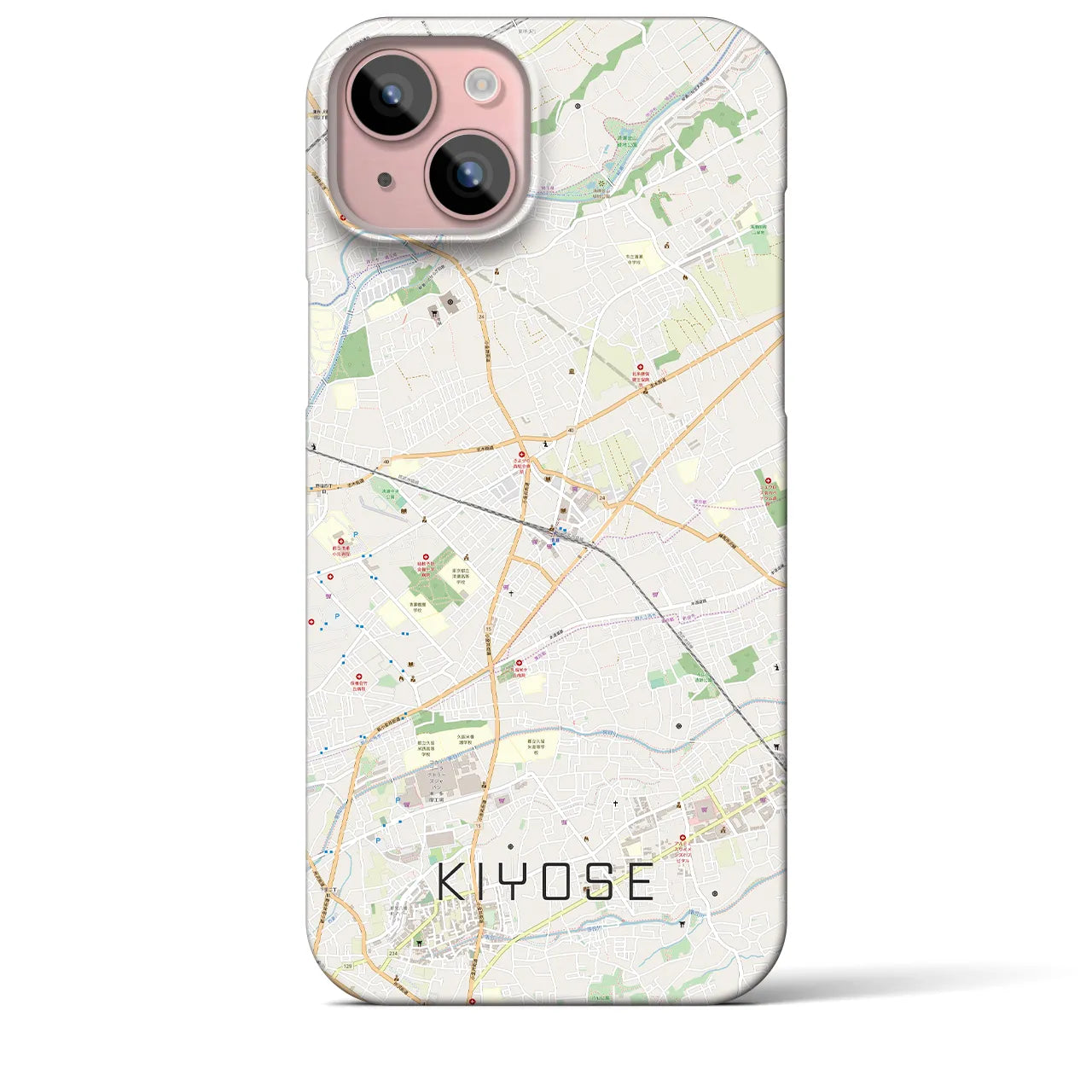 【清瀬(東京都)】地図柄iPhoneケース(バックカバータイプ)