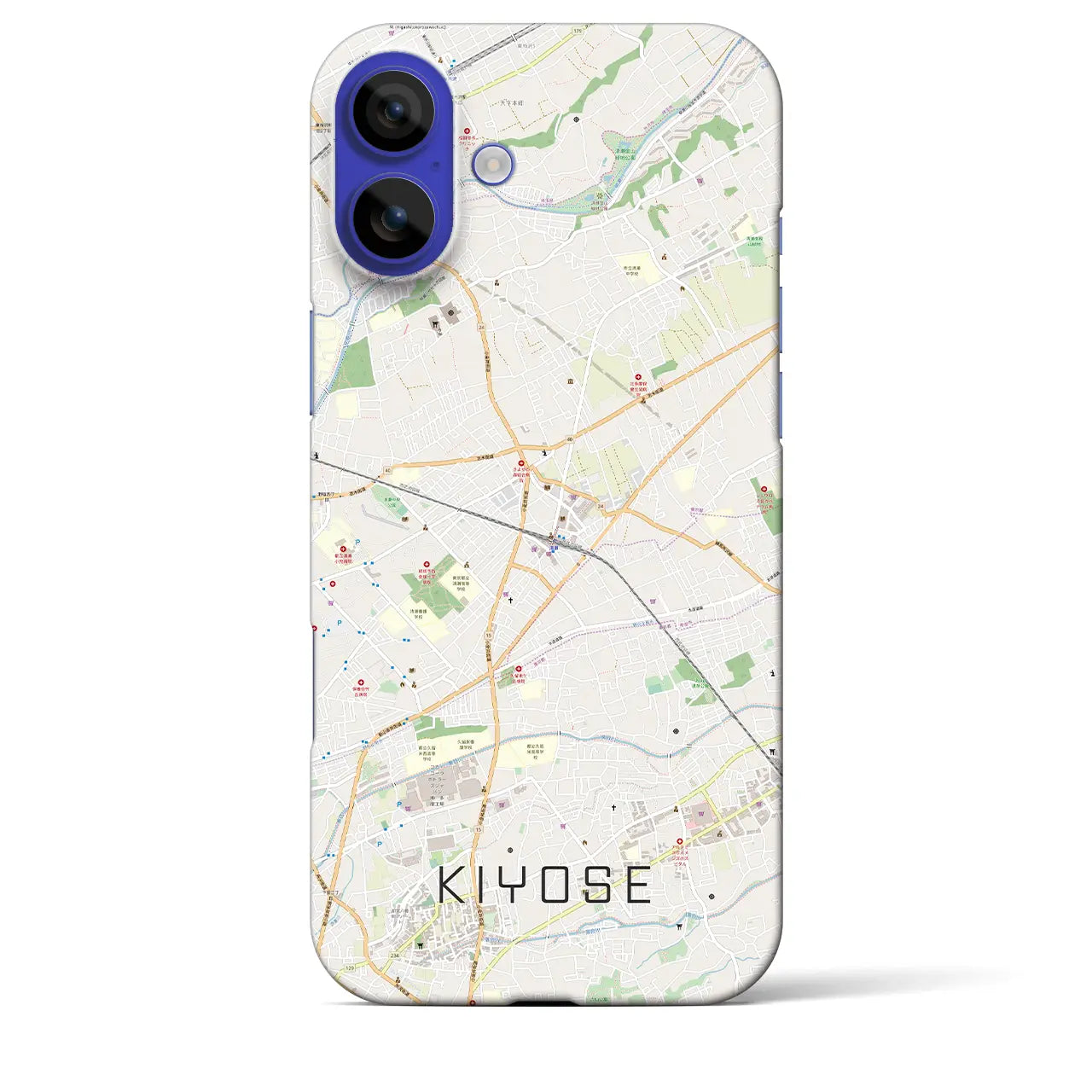 【清瀬(東京都)】地図柄iPhoneケース(バックカバータイプ)ナチュラル・iPhone 16 Pro Max 用