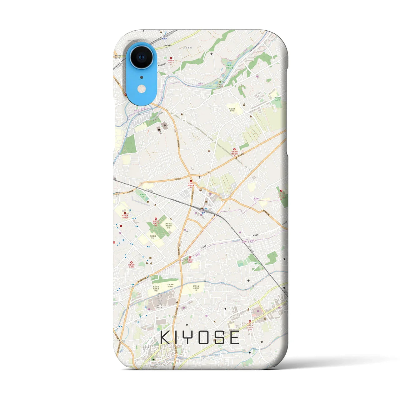 【清瀬(東京都)】地図柄iPhoneケース(バックカバータイプ)