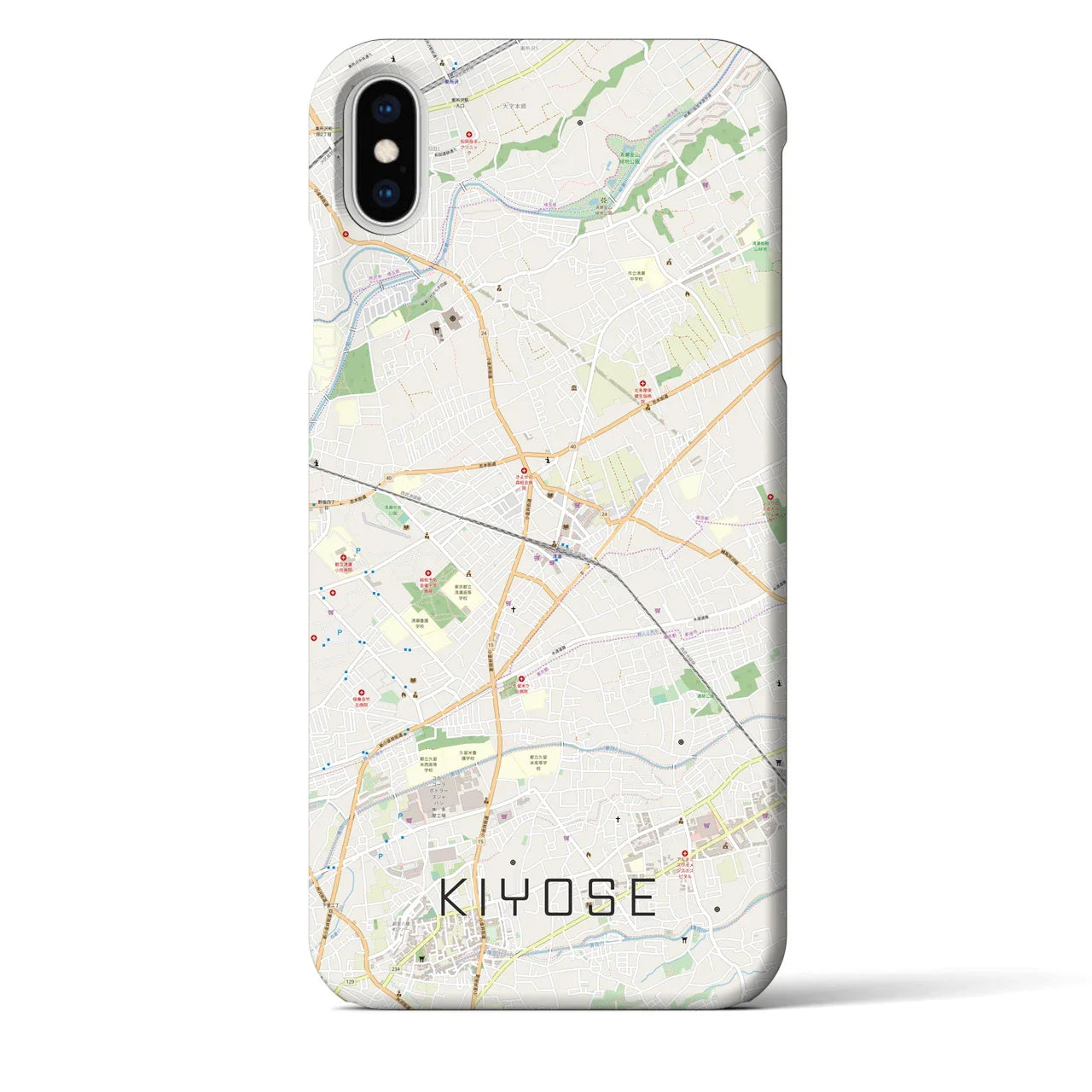【清瀬(東京都)】地図柄iPhoneケース(バックカバータイプ)