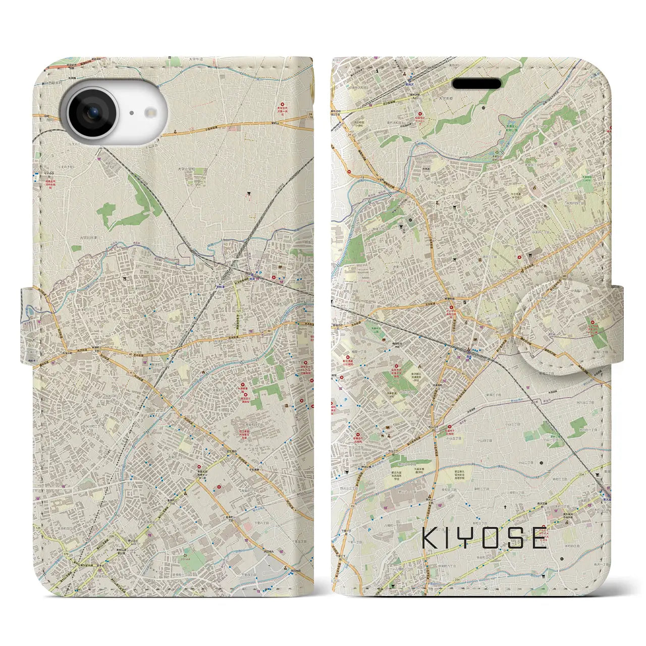 【清瀬(東京都)】地図柄iPhoneケース(手帳タイプ)