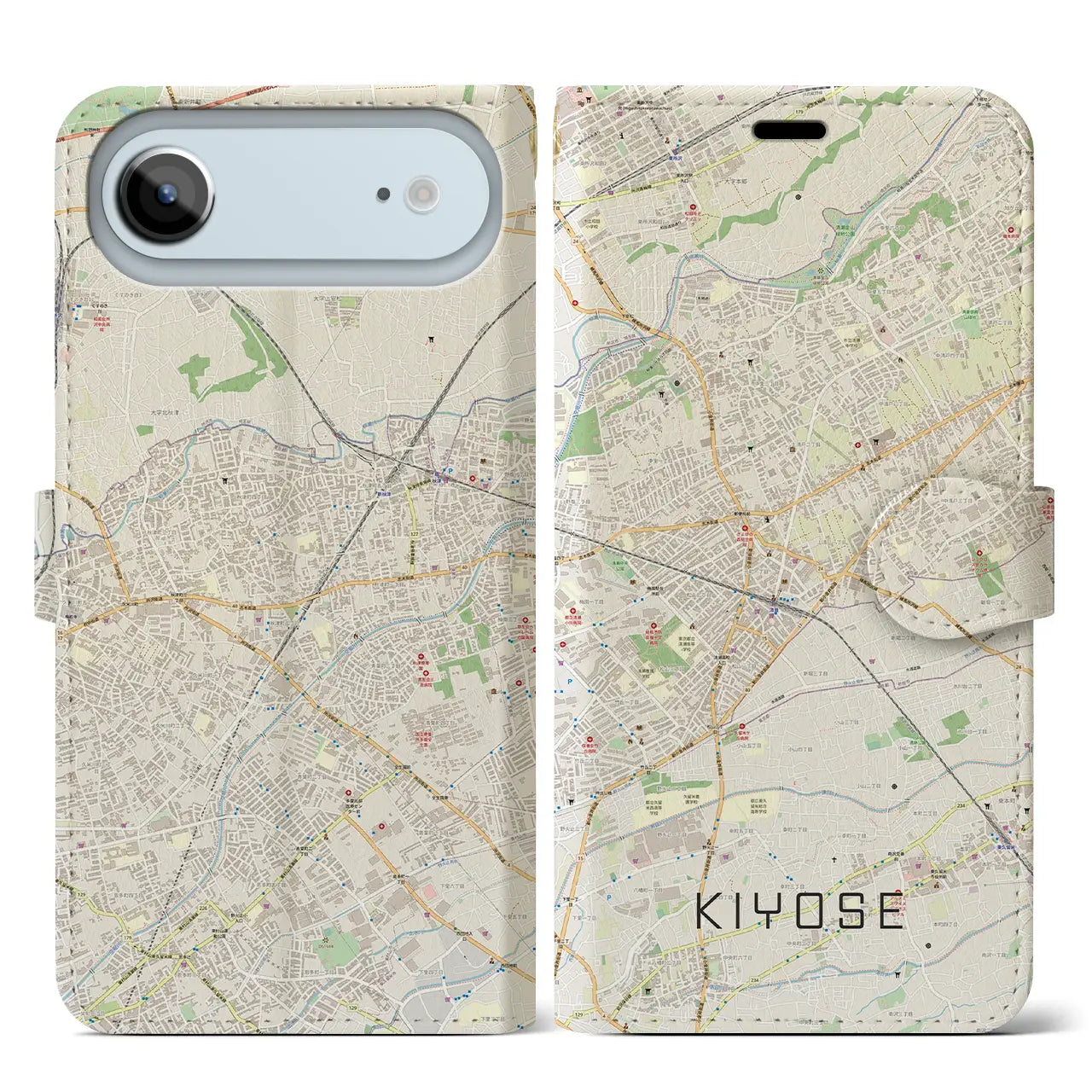 【清瀬(東京都)】地図柄iPhoneケース(手帳タイプ)