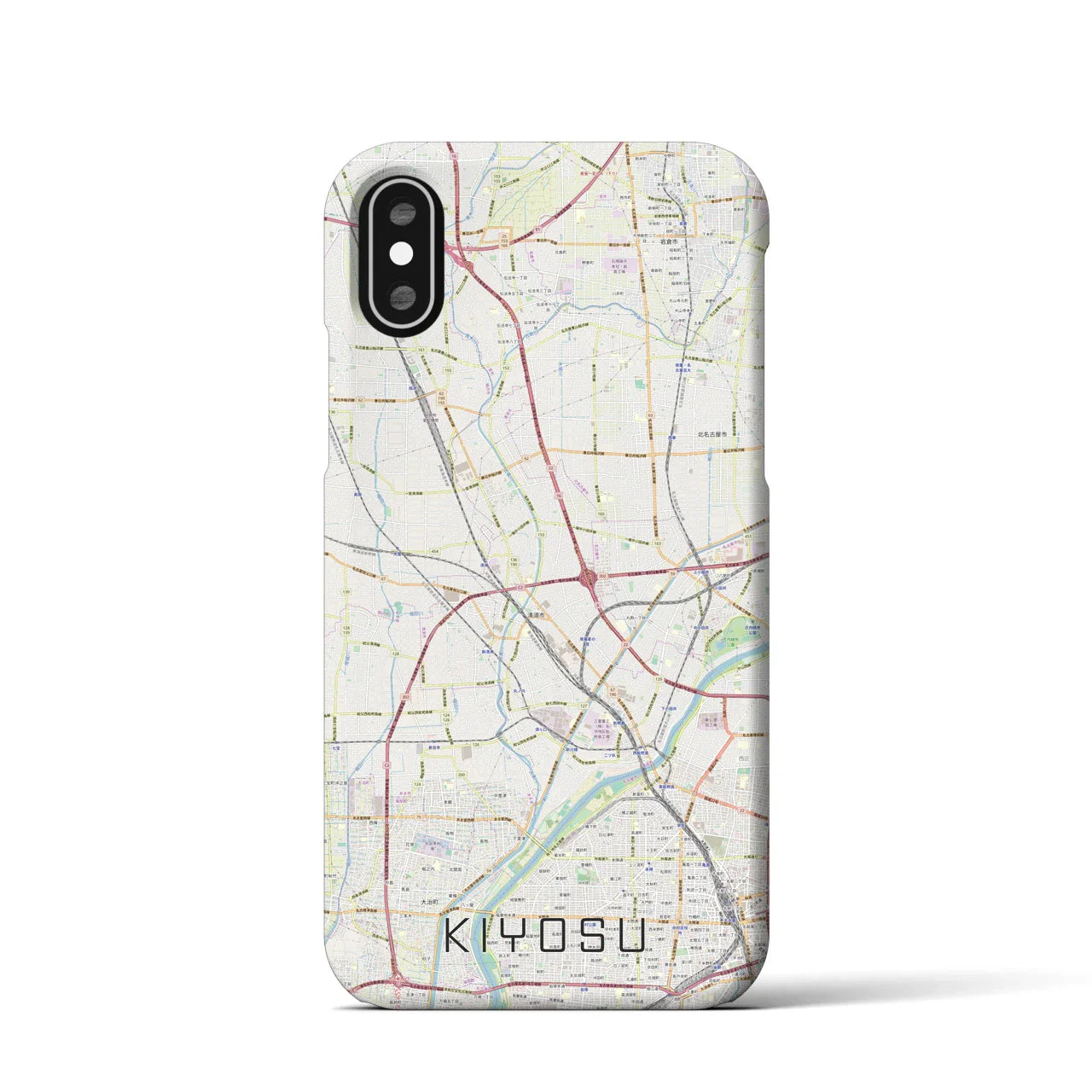 【清須(愛知県)】地図柄iPhoneケース(バックカバータイプ)