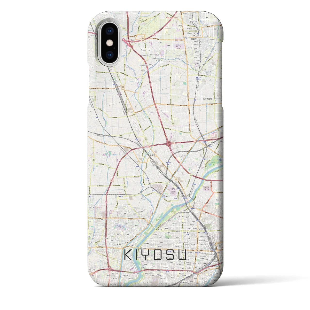 【清須(愛知県)】地図柄iPhoneケース(バックカバータイプ)