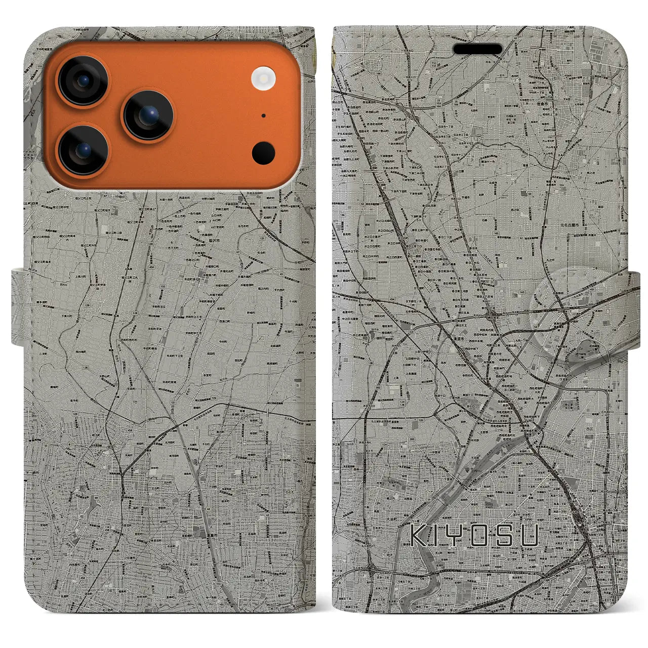【清須(愛知県)】地図柄iPhoneケース(手帳タイプ)