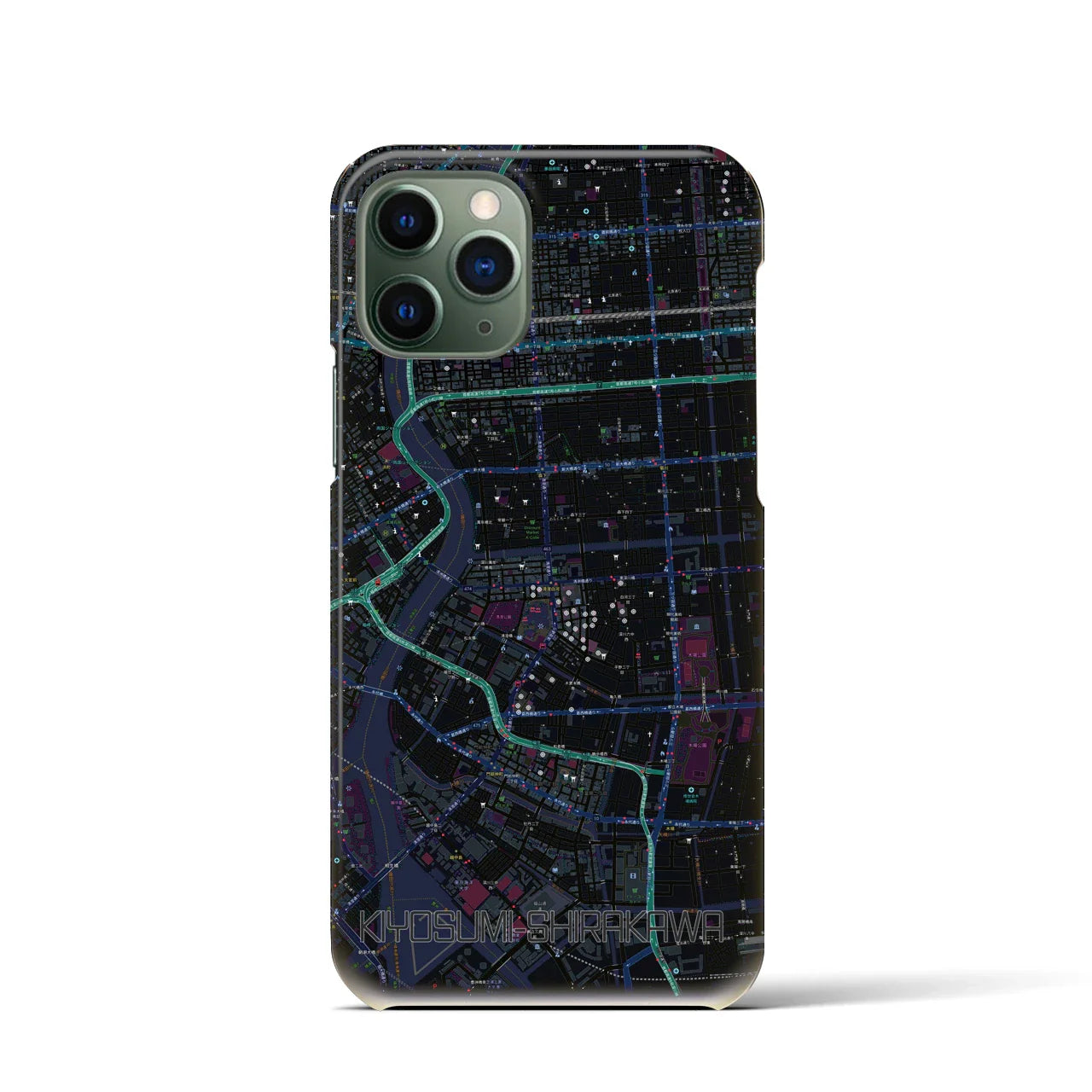 【清澄白河(東京都)】地図柄iPhoneケース(バックカバータイプ)