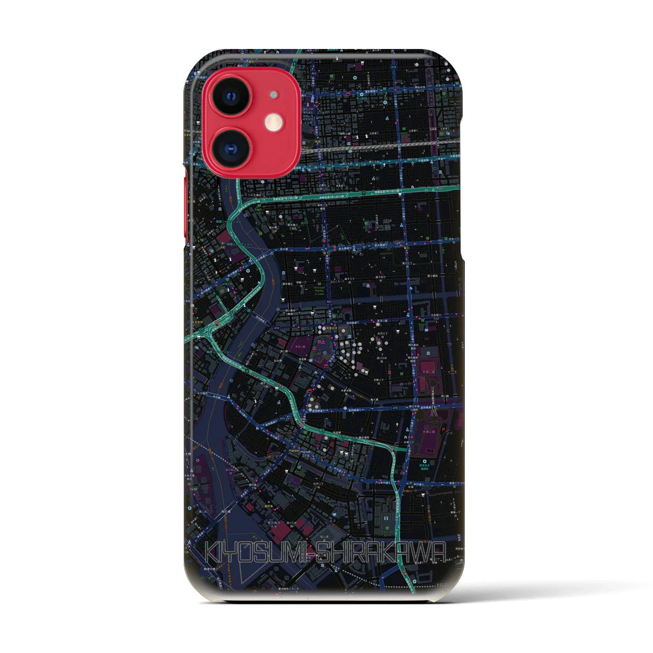 【清澄白河(東京都)】地図柄iPhoneケース(バックカバータイプ)