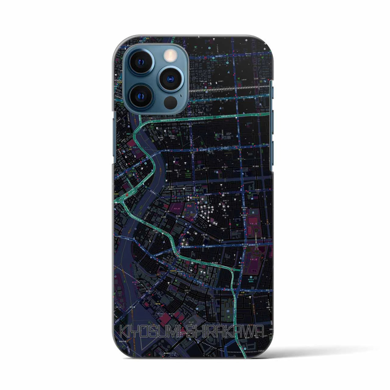 【清澄白河(東京都)】地図柄iPhoneケース(バックカバータイプ)