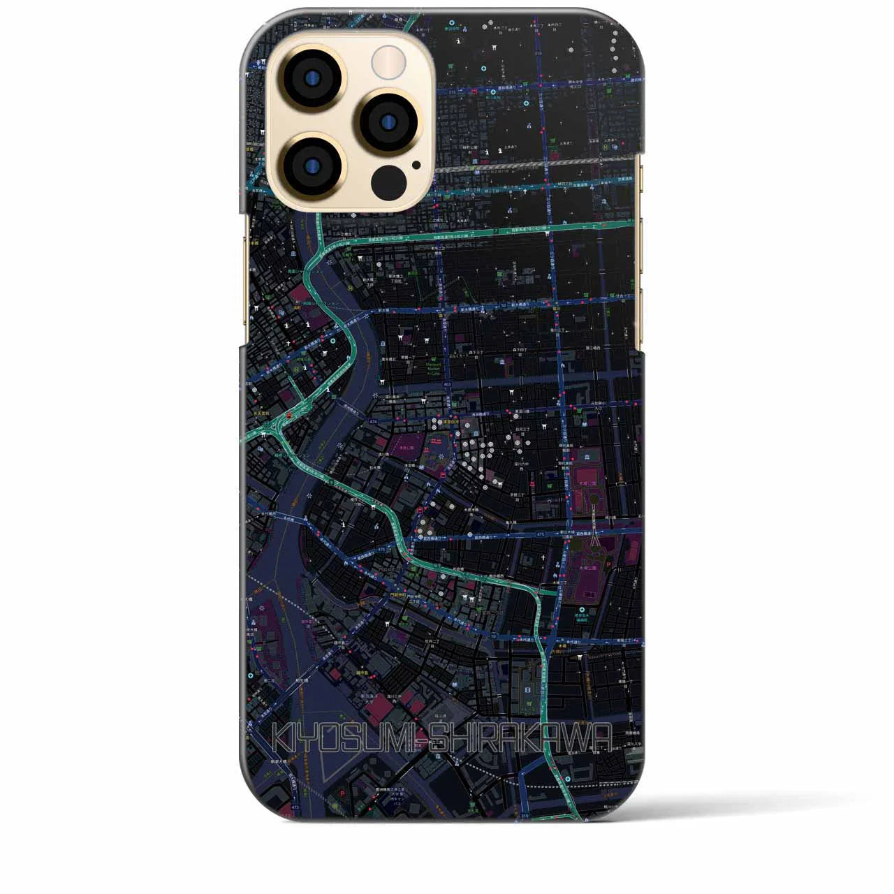 【清澄白河(東京都)】地図柄iPhoneケース(バックカバータイプ)