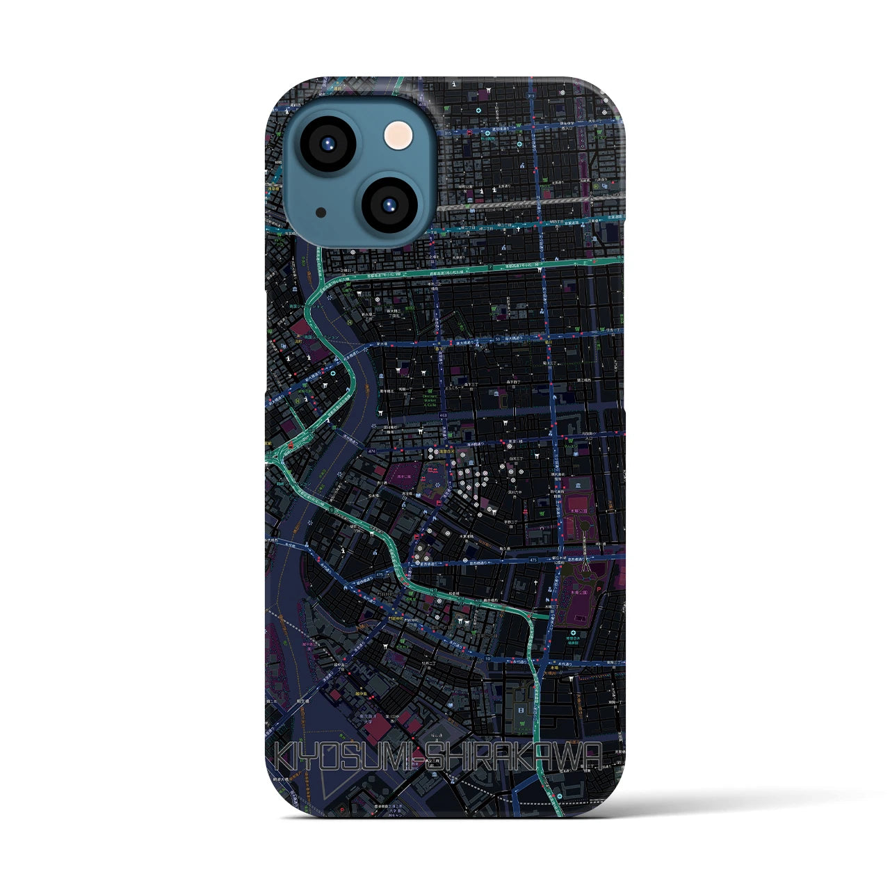 【清澄白河(東京都)】地図柄iPhoneケース(バックカバータイプ)