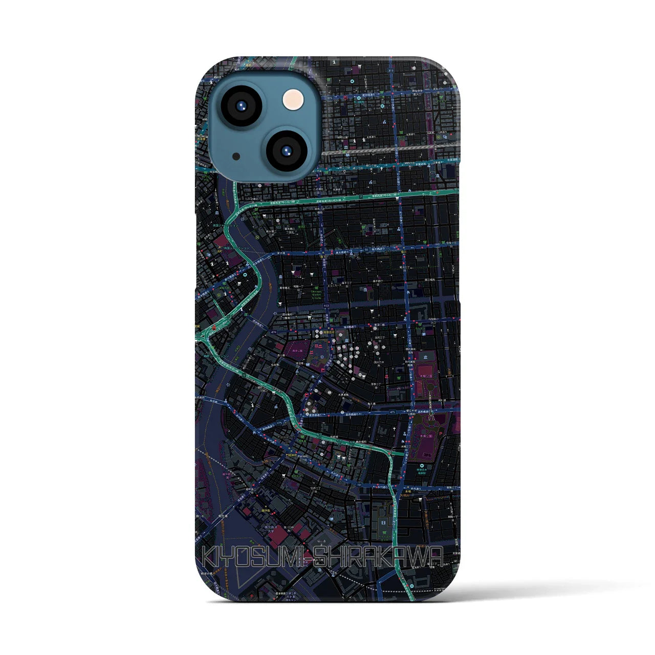 【清澄白河(東京都)】地図柄iPhoneケース(バックカバータイプ)