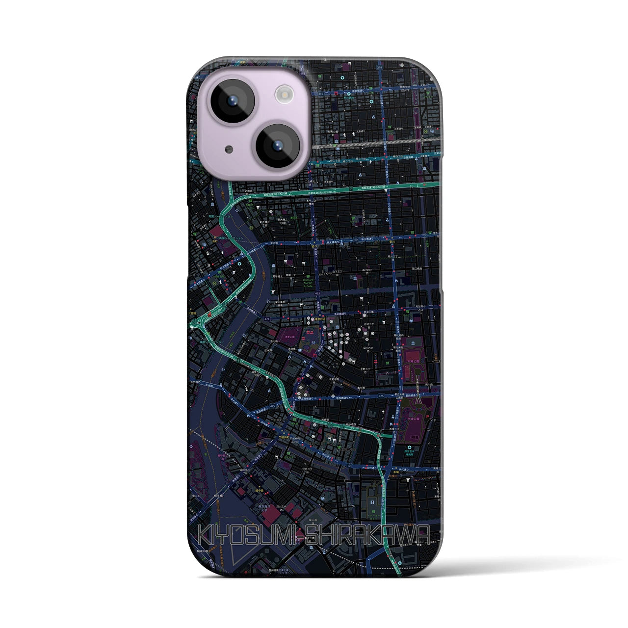 【清澄白河(東京都)】地図柄iPhoneケース(バックカバータイプ)