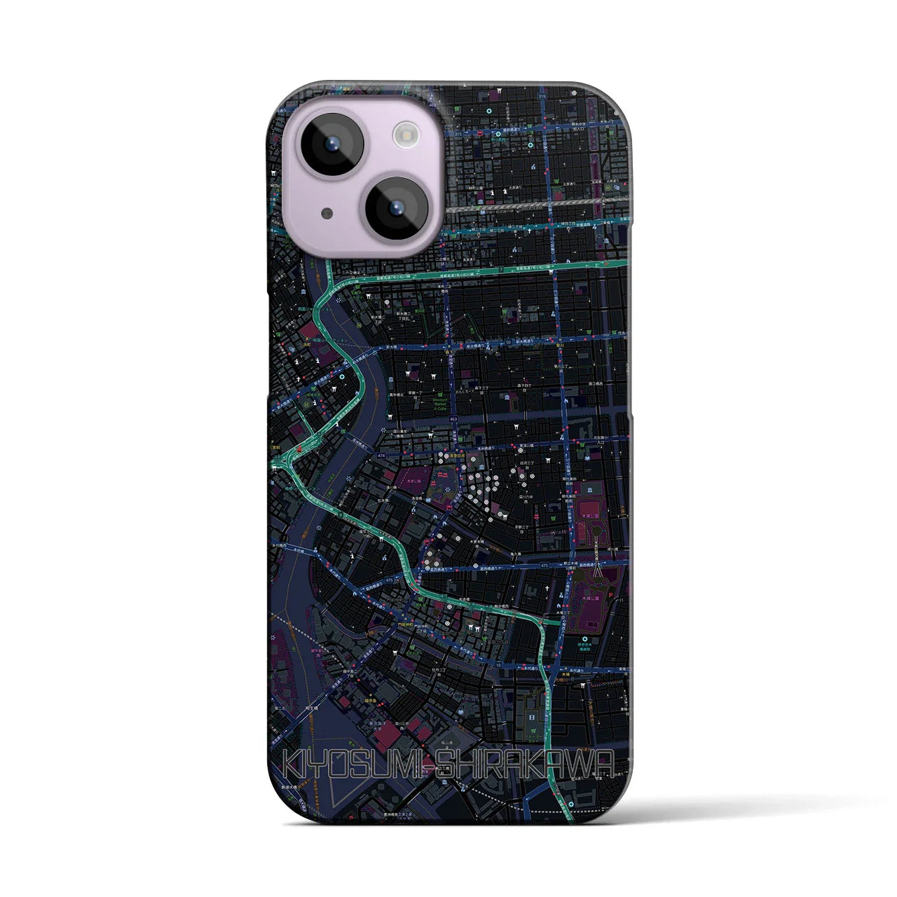 【清澄白河(東京都)】地図柄iPhoneケース(バックカバータイプ)