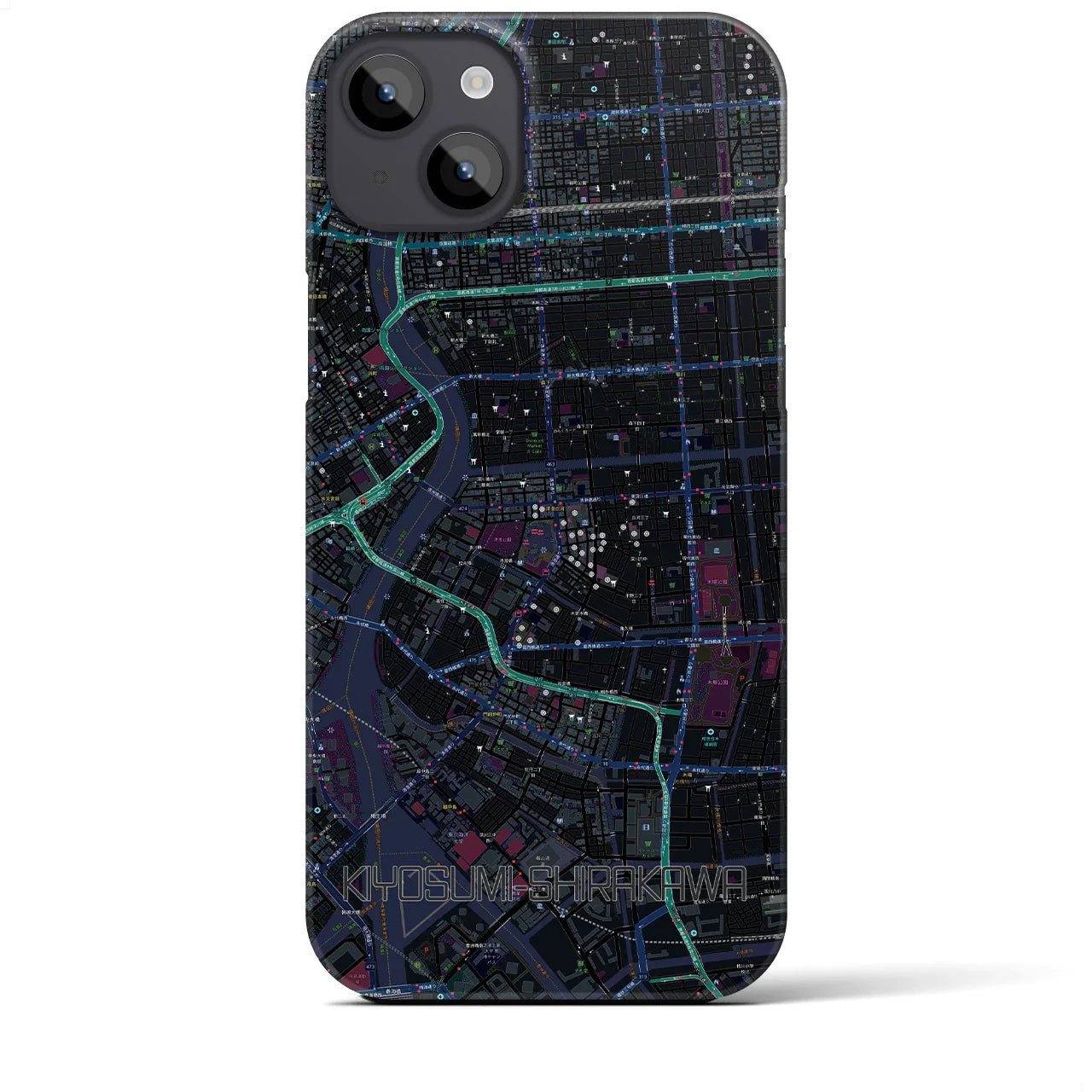 【清澄白河(東京都)】地図柄iPhoneケース(バックカバータイプ)