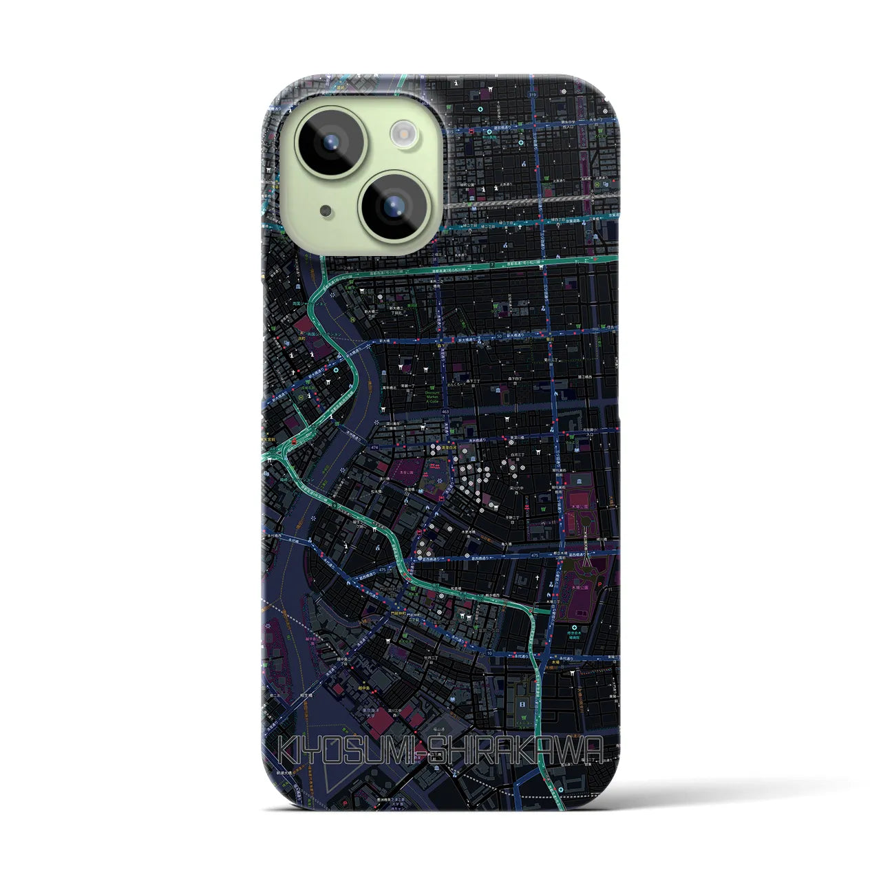 【清澄白河(東京都)】地図柄iPhoneケース(バックカバータイプ)