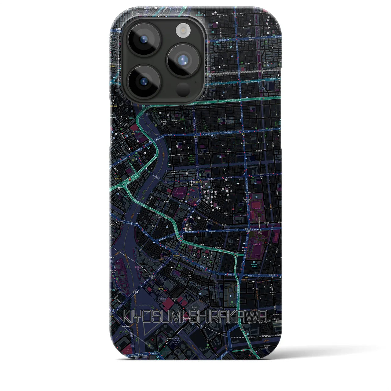 【清澄白河(東京都)】地図柄iPhoneケース(バックカバータイプ)