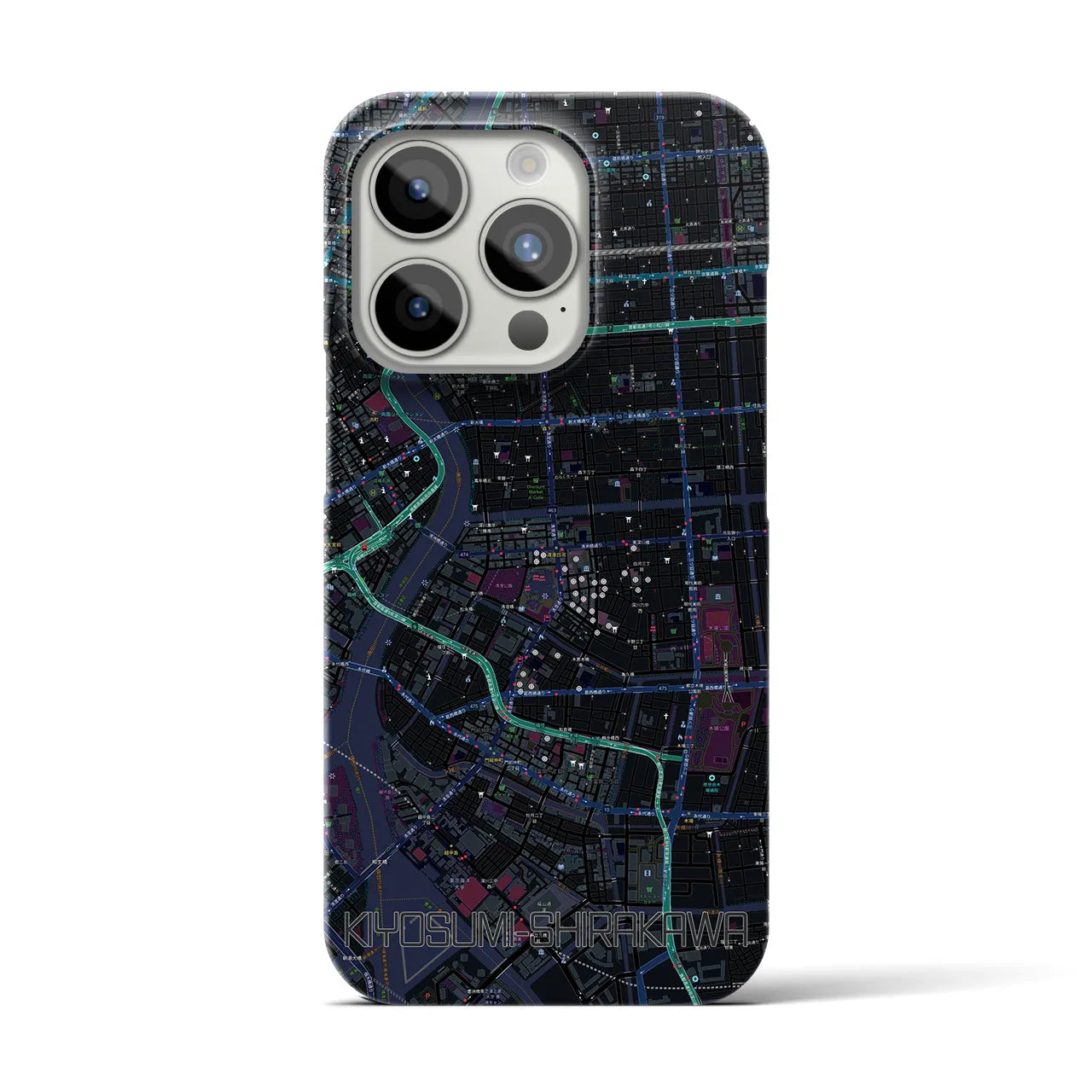 【清澄白河(東京都)】地図柄iPhoneケース(バックカバータイプ)