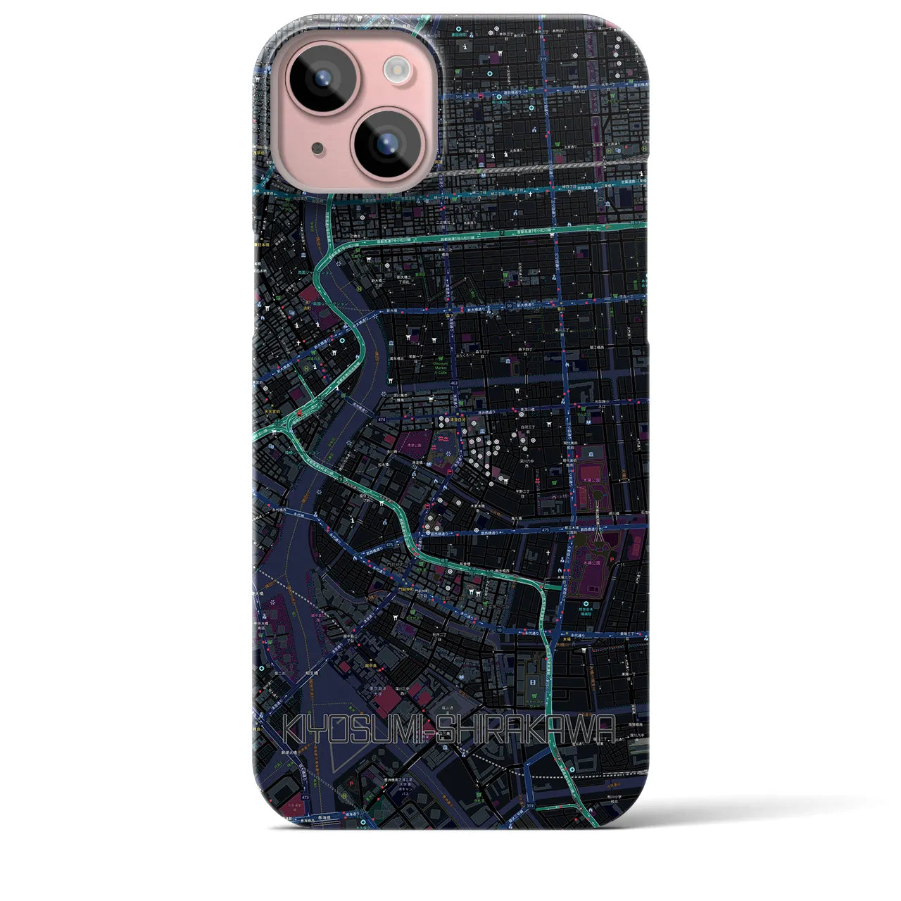 【清澄白河(東京都)】地図柄iPhoneケース(バックカバータイプ)