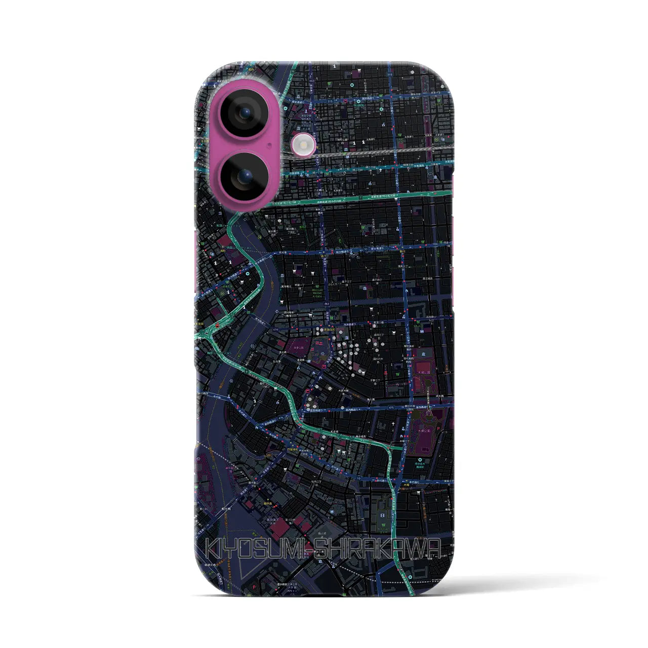 【清澄白河(東京都)】地図柄iPhoneケース(バックカバータイプ)