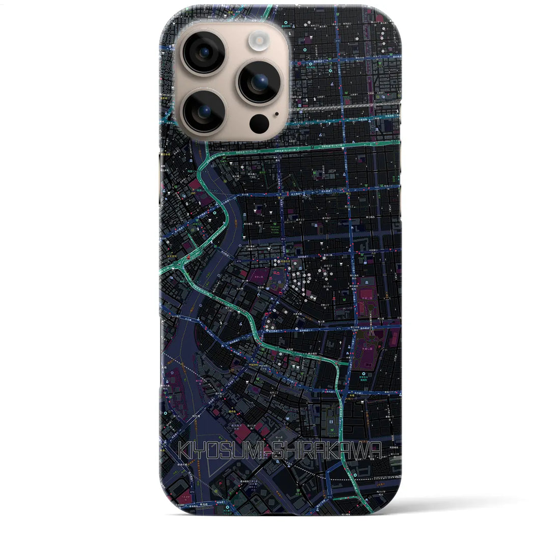 【清澄白河(東京都)】地図柄iPhoneケース(バックカバータイプ)