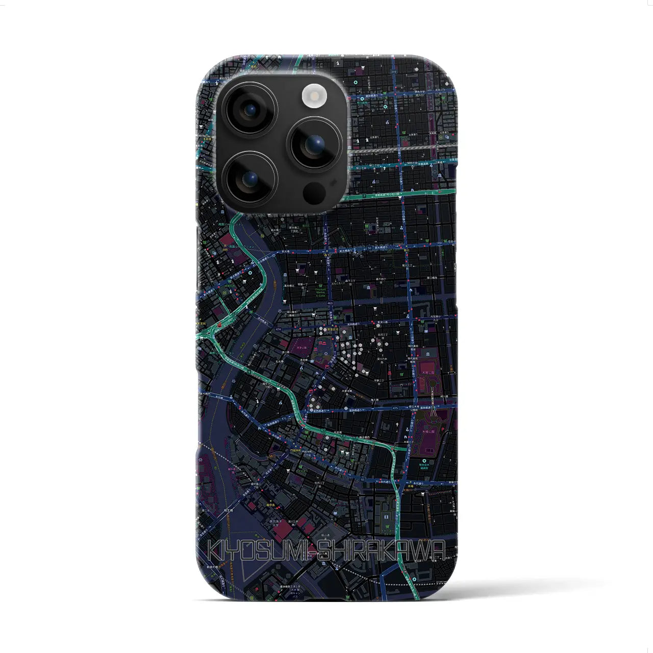 【清澄白河(東京都)】地図柄iPhoneケース(バックカバータイプ)