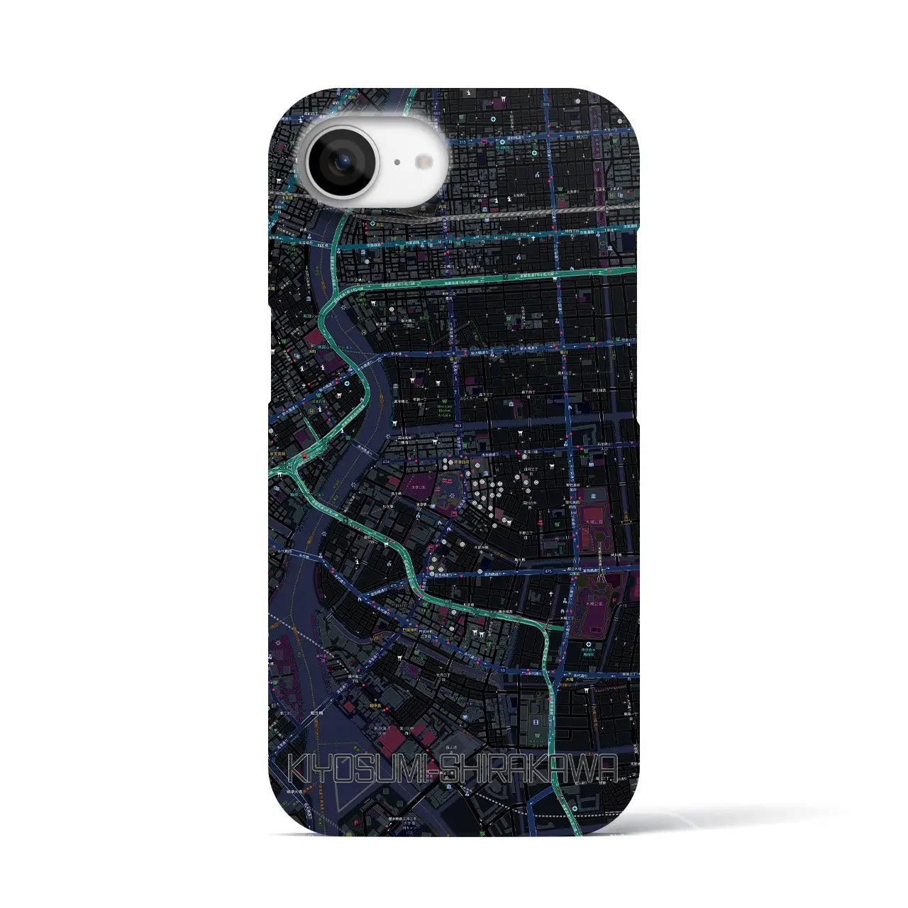 【清澄白河(東京都)】地図柄iPhoneケース(バックカバータイプ)
