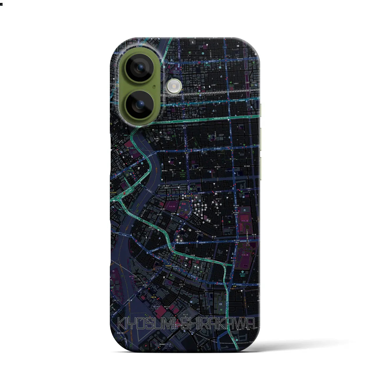 【清澄白河(東京都)】地図柄iPhoneケース(バックカバータイプ)