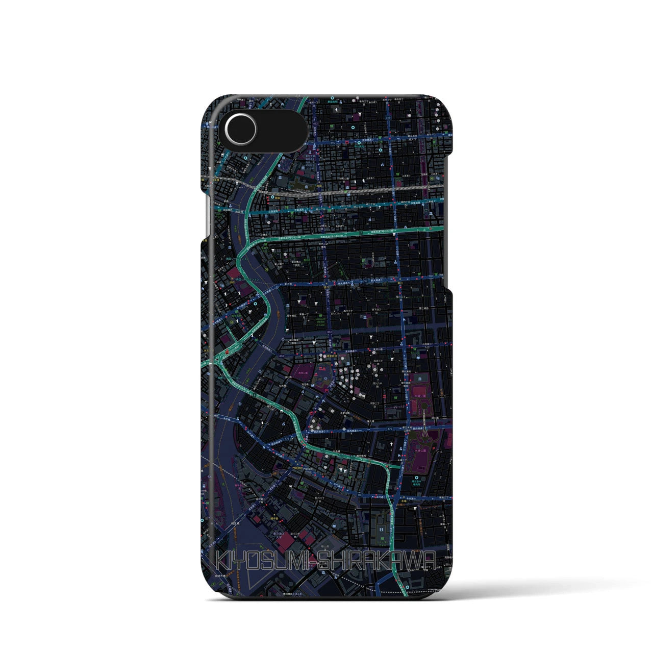 【清澄白河(東京都)】地図柄iPhoneケース(バックカバータイプ)