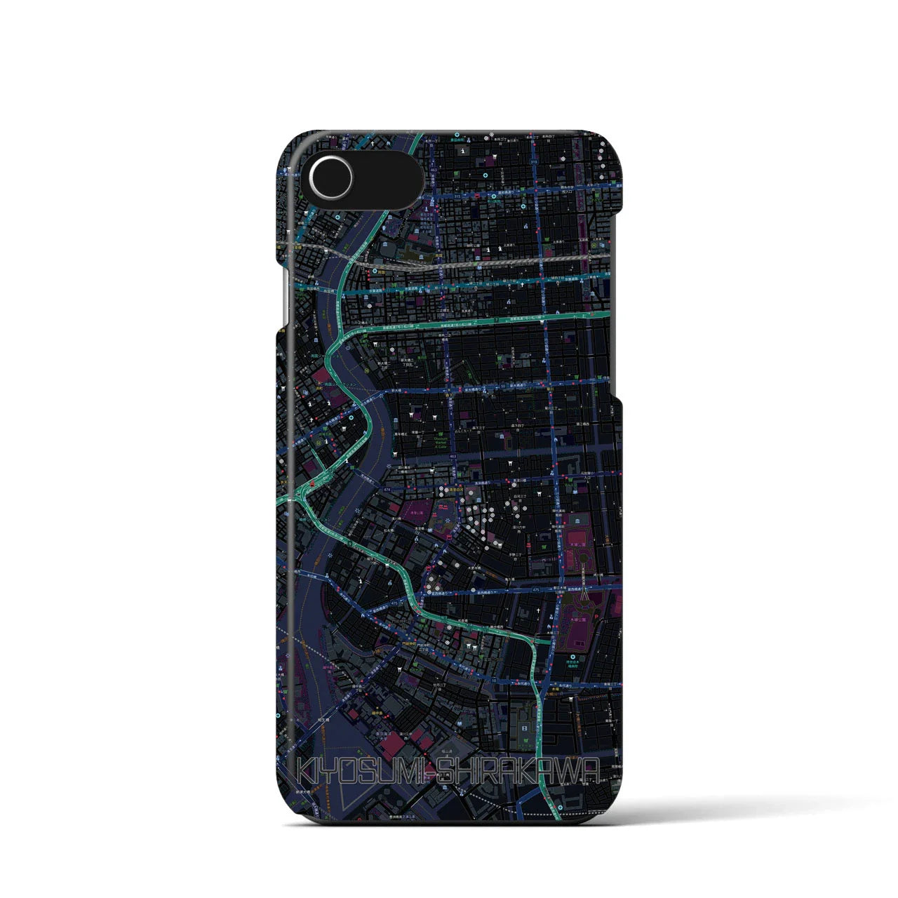 【清澄白河(東京都)】地図柄iPhoneケース(バックカバータイプ)