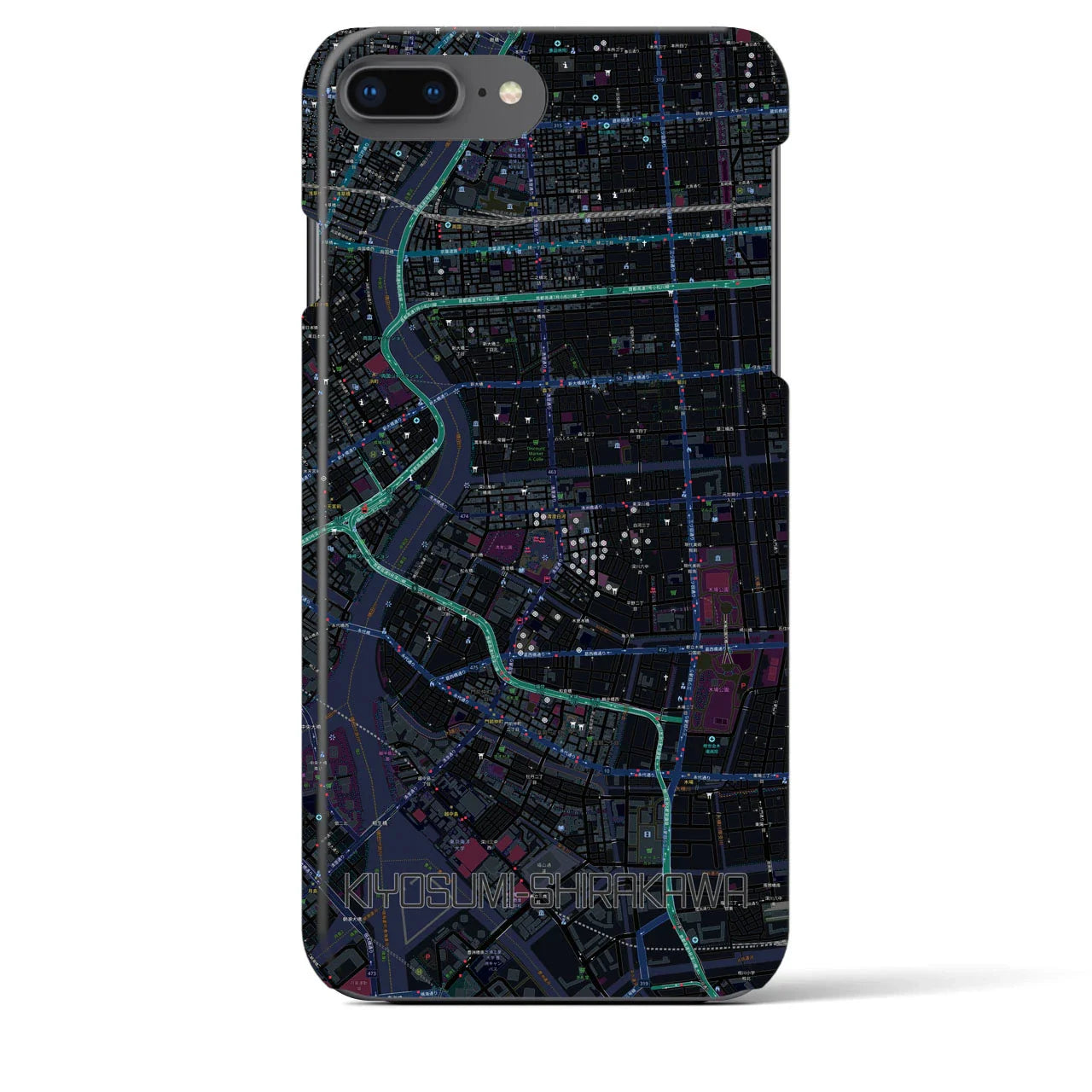 【清澄白河(東京都)】地図柄iPhoneケース(バックカバータイプ)