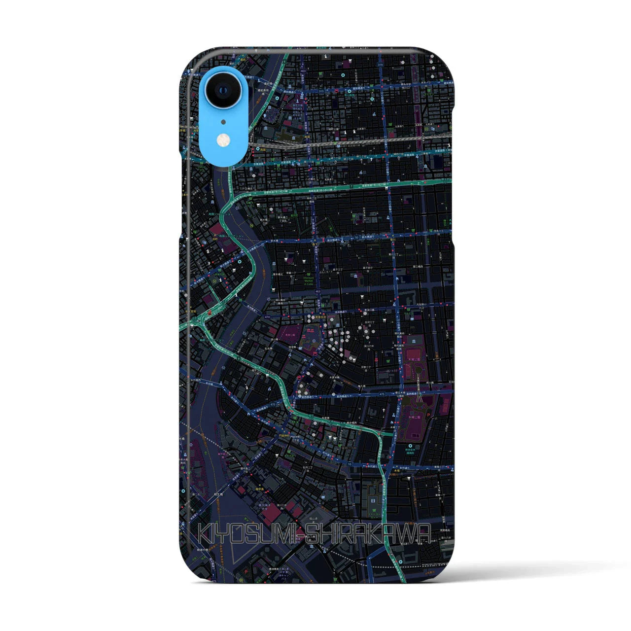 【清澄白河(東京都)】地図柄iPhoneケース(バックカバータイプ)