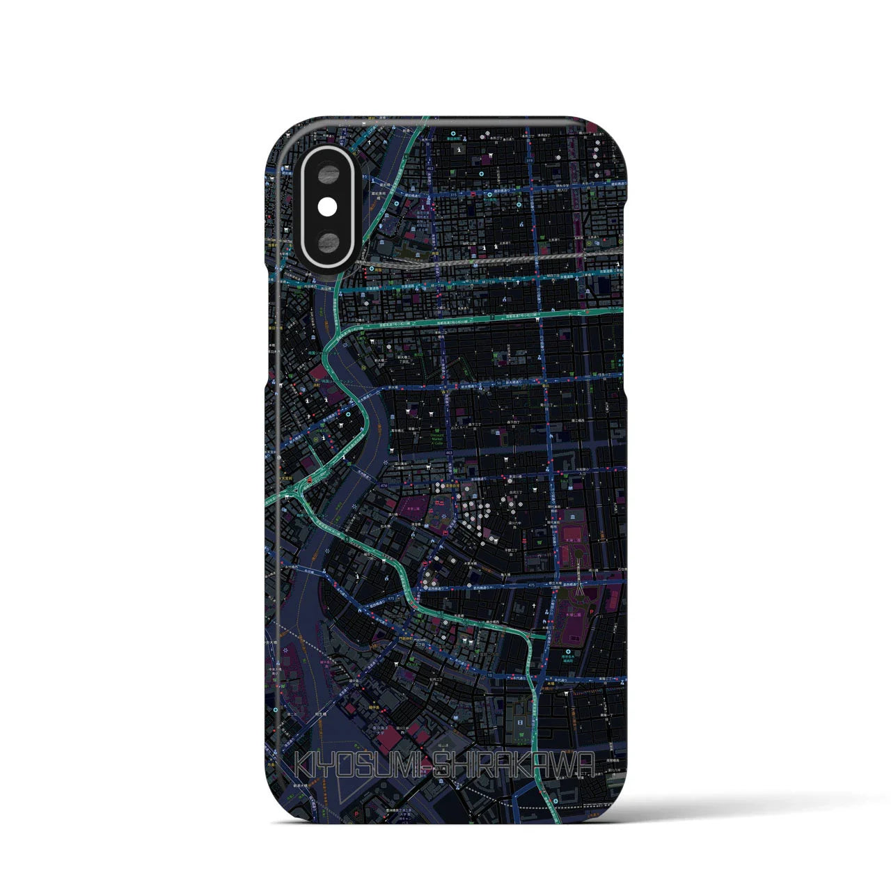 【清澄白河(東京都)】地図柄iPhoneケース(バックカバータイプ)