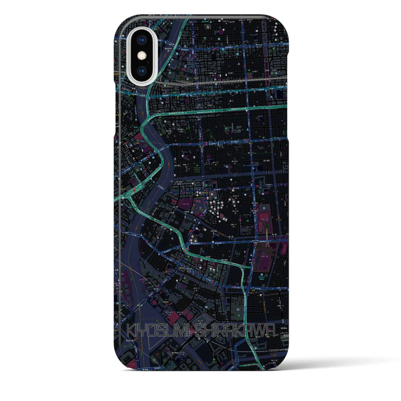 【清澄白河(東京都)】地図柄iPhoneケース(バックカバータイプ)