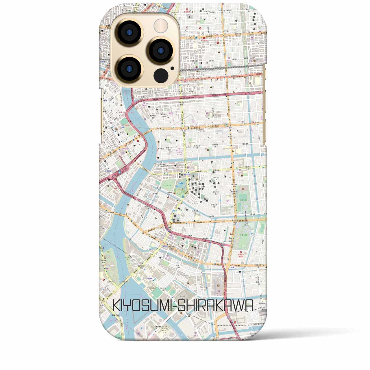 【清澄白河(東京都)】地図柄iPhoneケース(バックカバータイプ)