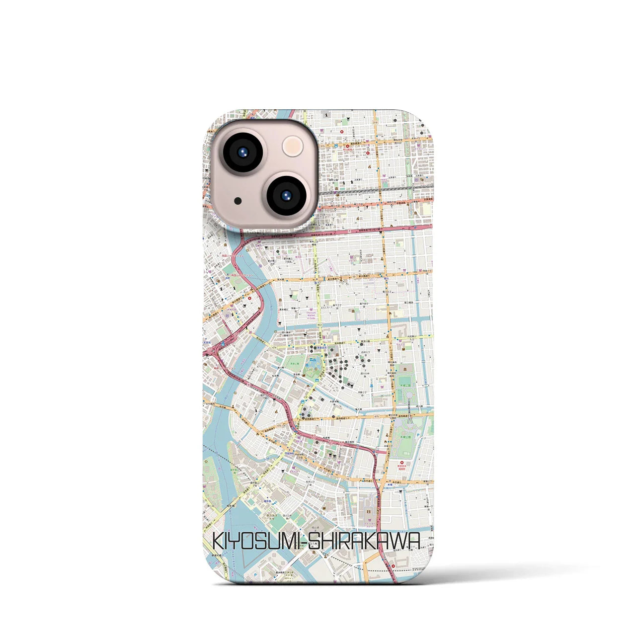 【清澄白河(東京都)】地図柄iPhoneケース(バックカバータイプ)