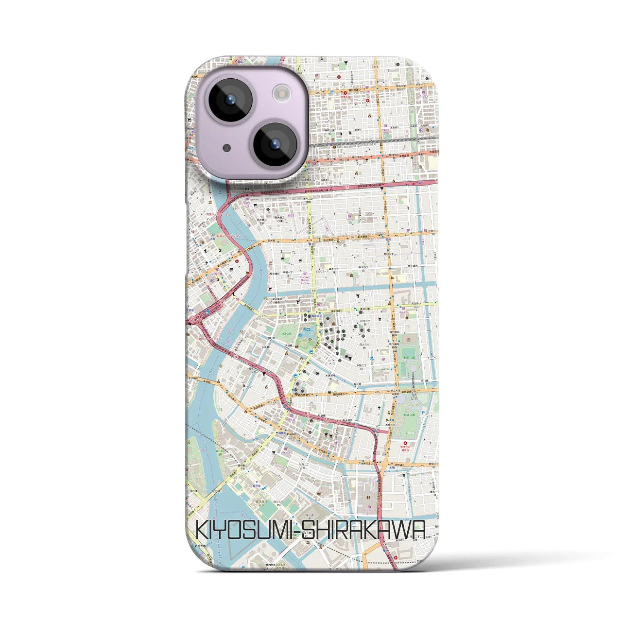 【清澄白河(東京都)】地図柄iPhoneケース(バックカバータイプ)