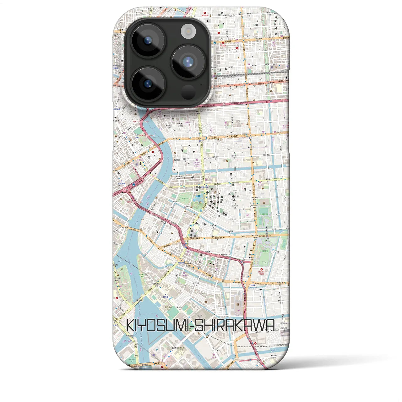 【清澄白河(東京都)】地図柄iPhoneケース(バックカバータイプ)