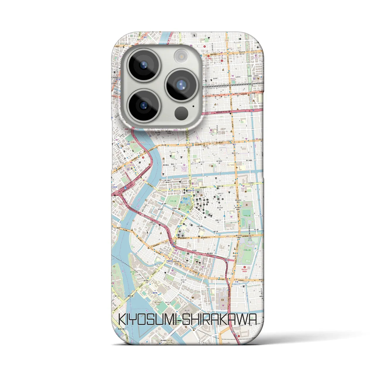【清澄白河(東京都)】地図柄iPhoneケース(バックカバータイプ)