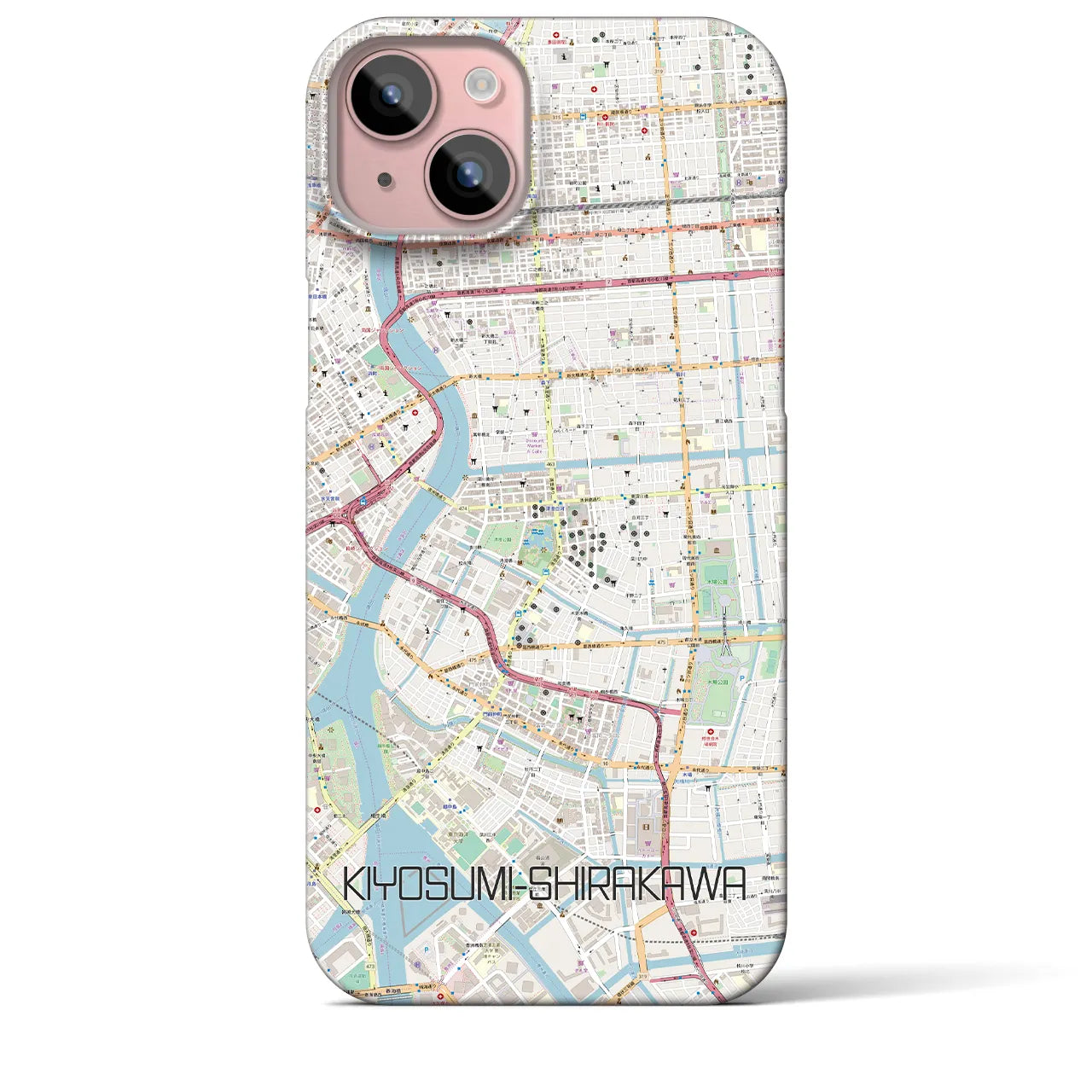 【清澄白河(東京都)】地図柄iPhoneケース(バックカバータイプ)