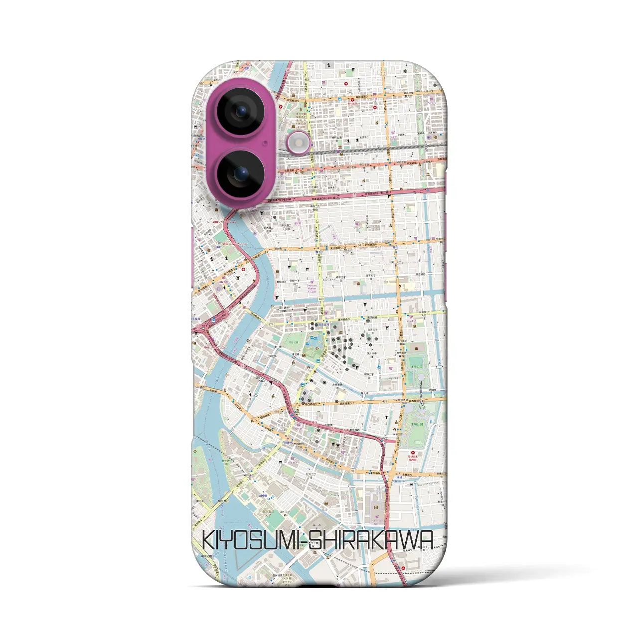 【清澄白河(東京都)】地図柄iPhoneケース(バックカバータイプ)