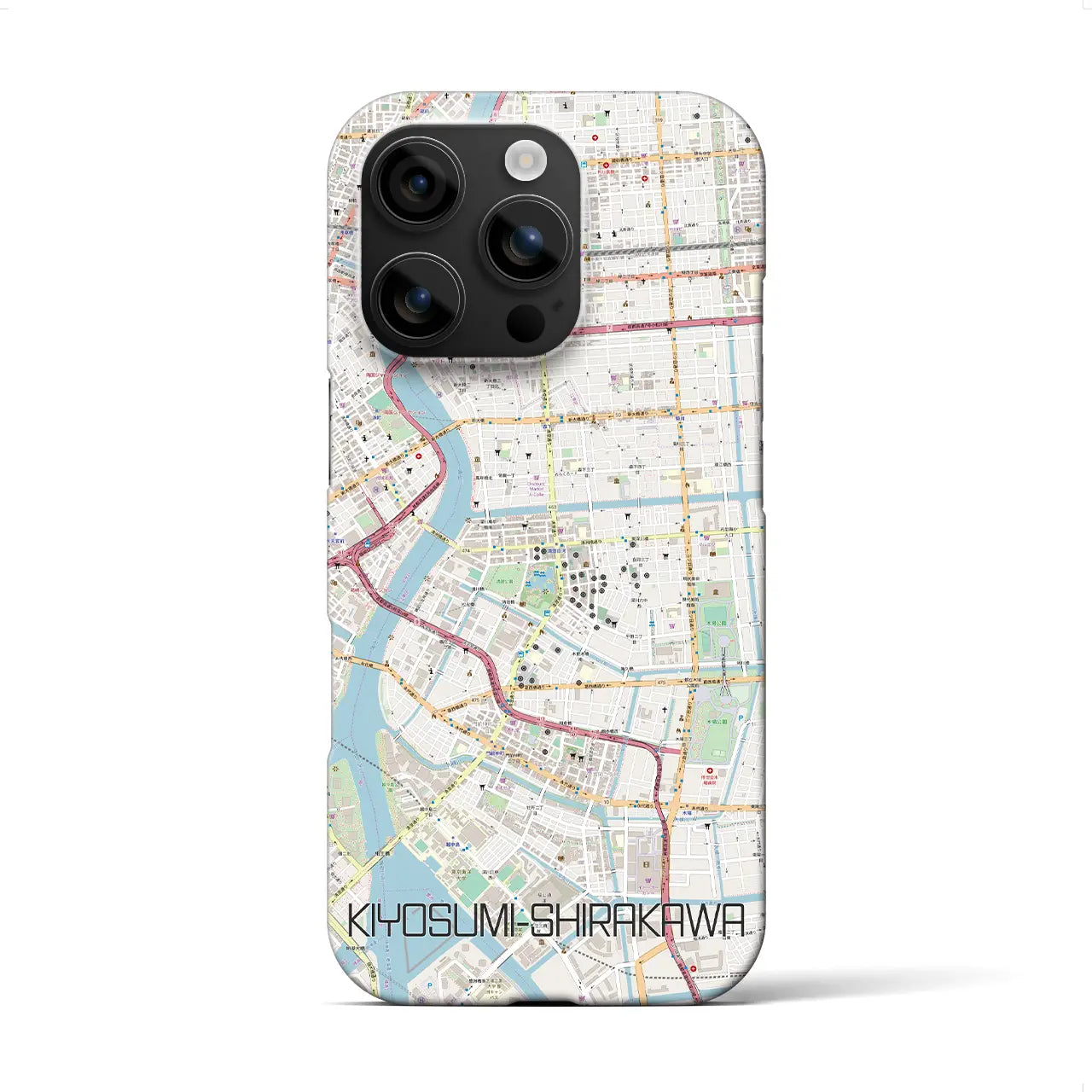 【清澄白河(東京都)】地図柄iPhoneケース(バックカバータイプ)