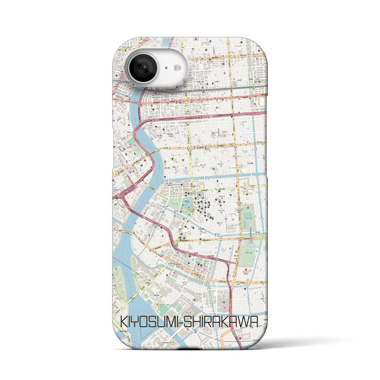 【清澄白河(東京都)】地図柄iPhoneケース(バックカバータイプ)