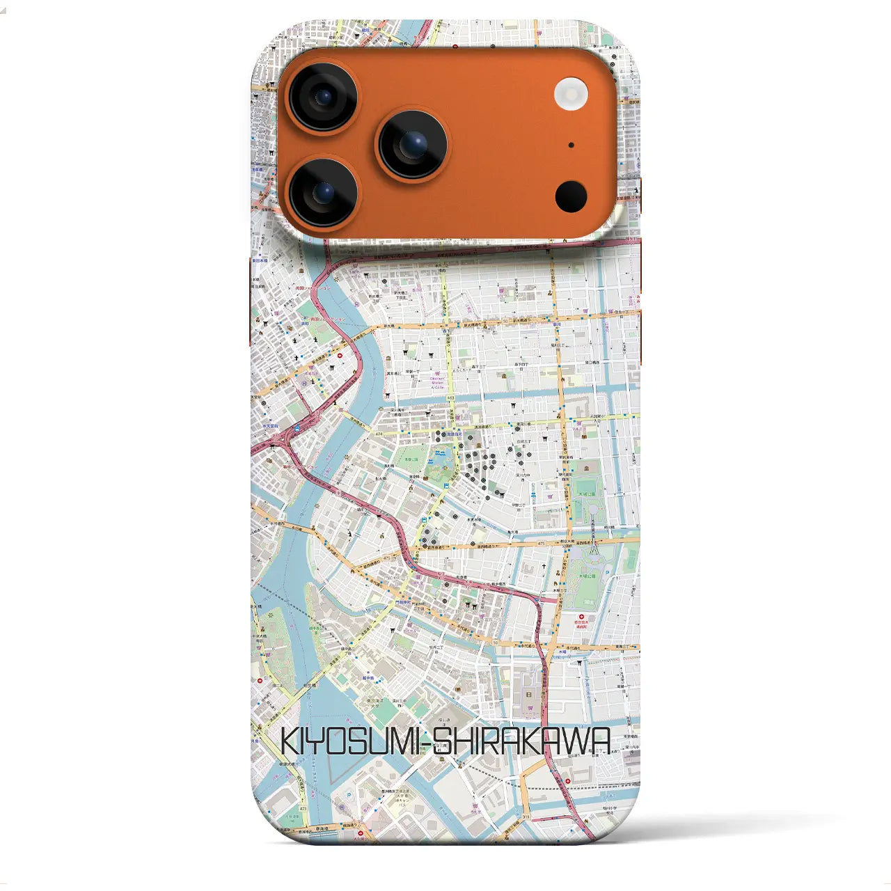 【清澄白河(東京都)】地図柄iPhoneケース(バックカバータイプ)ナチュラル・iPhone 17 Pro Max 用