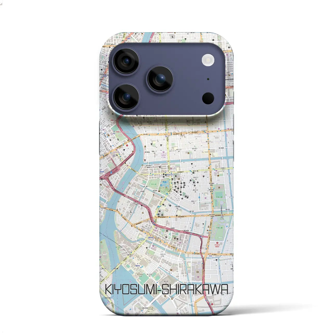 【清澄白河(東京都)】地図柄iPhoneケース(バックカバータイプ)