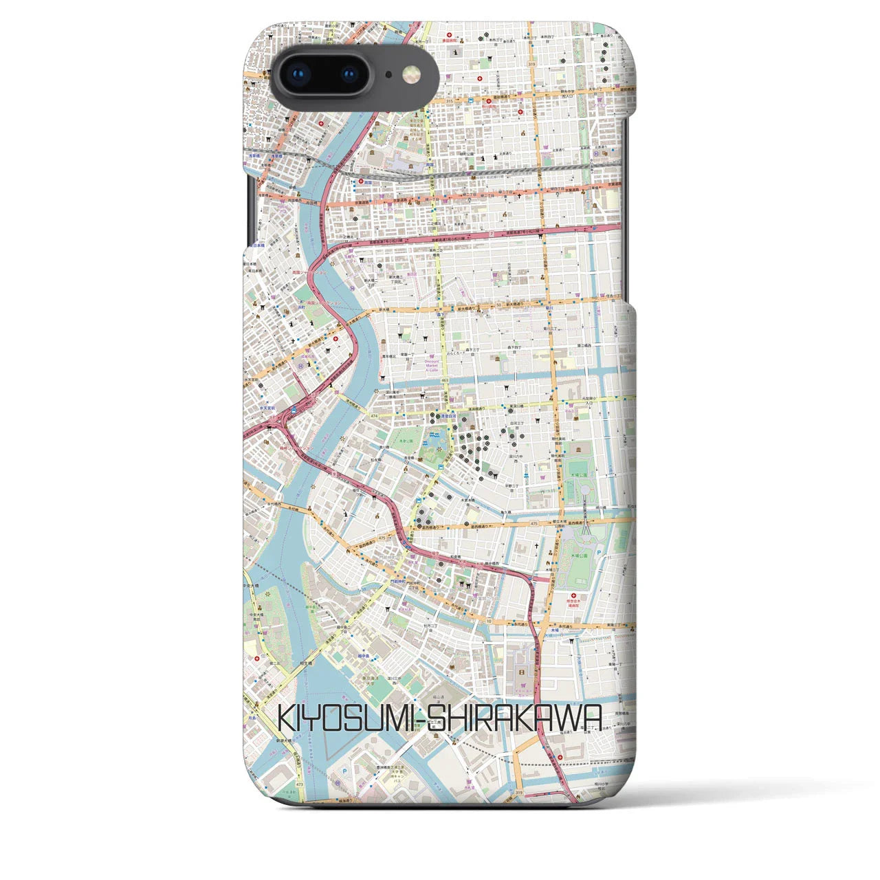 【清澄白河(東京都)】地図柄iPhoneケース(バックカバータイプ)