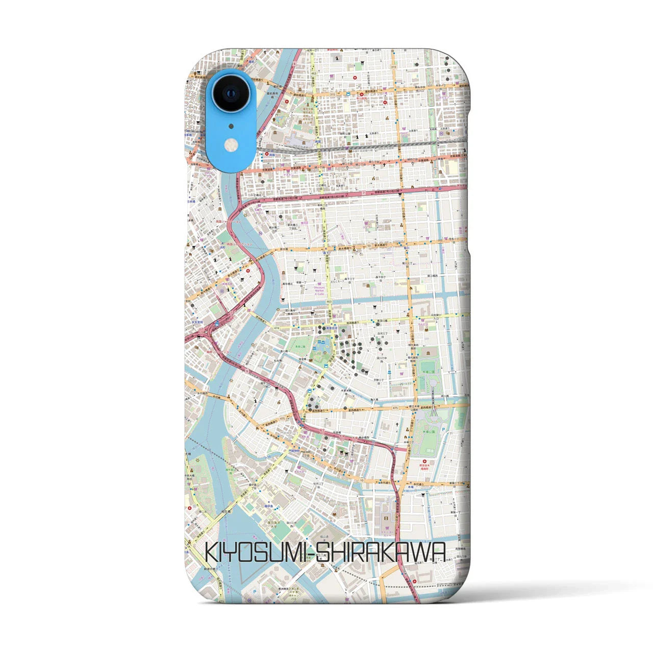 【清澄白河(東京都)】地図柄iPhoneケース(バックカバータイプ)