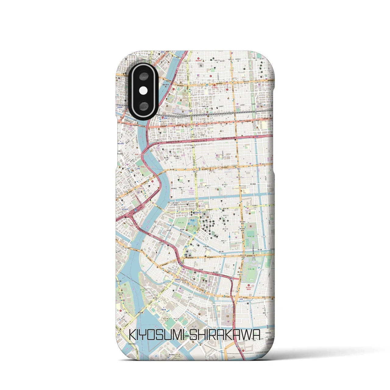 【清澄白河(東京都)】地図柄iPhoneケース(バックカバータイプ)