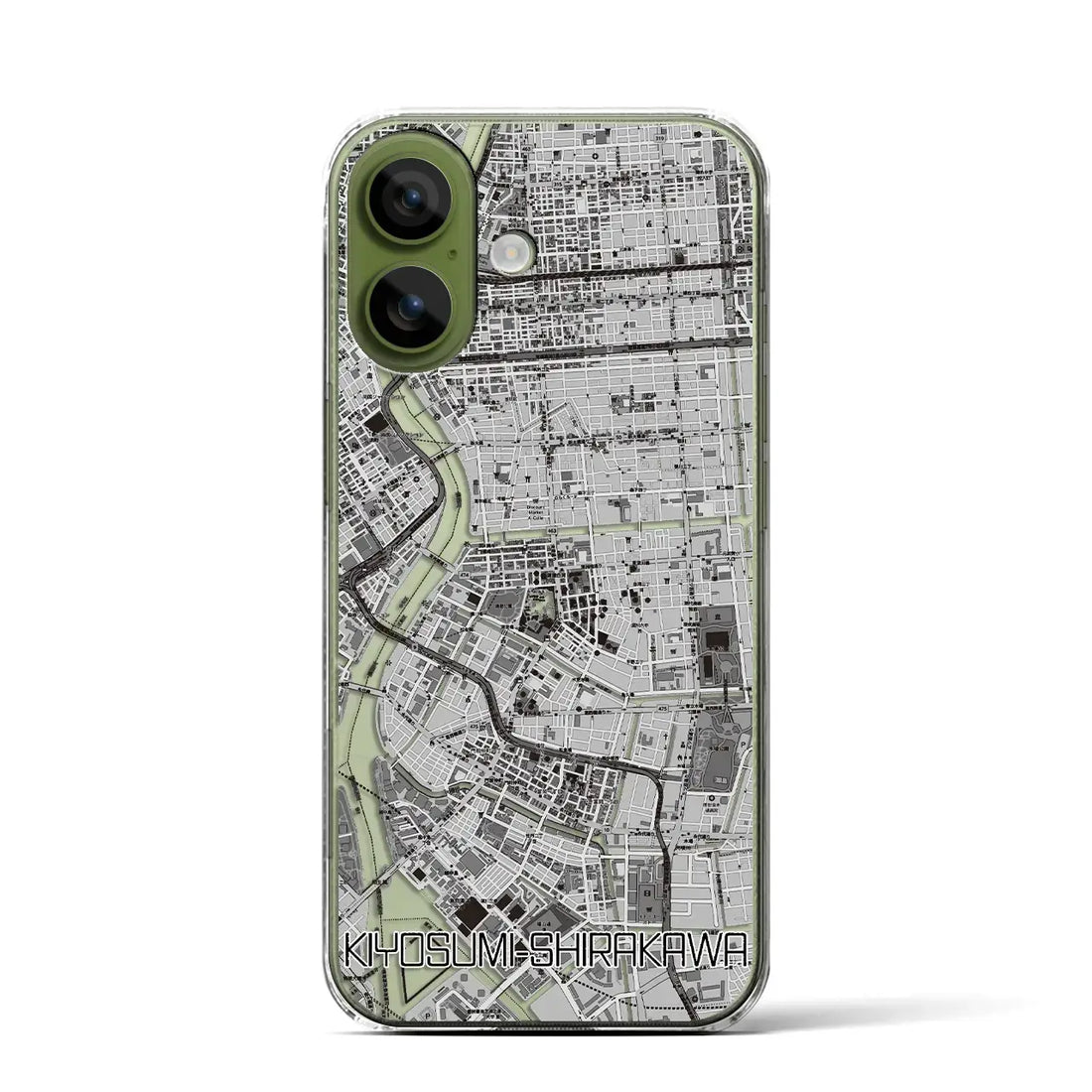 【清澄白河(東京都)】地図柄iPhoneケース(クリアタイプ)モノトーン・iPhone 17 Pro Max 用